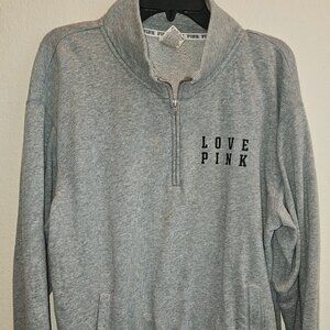 Love Pink Victoria's secret Warm Cozy Athletic grey Sweatshirt L,Gym,Work out